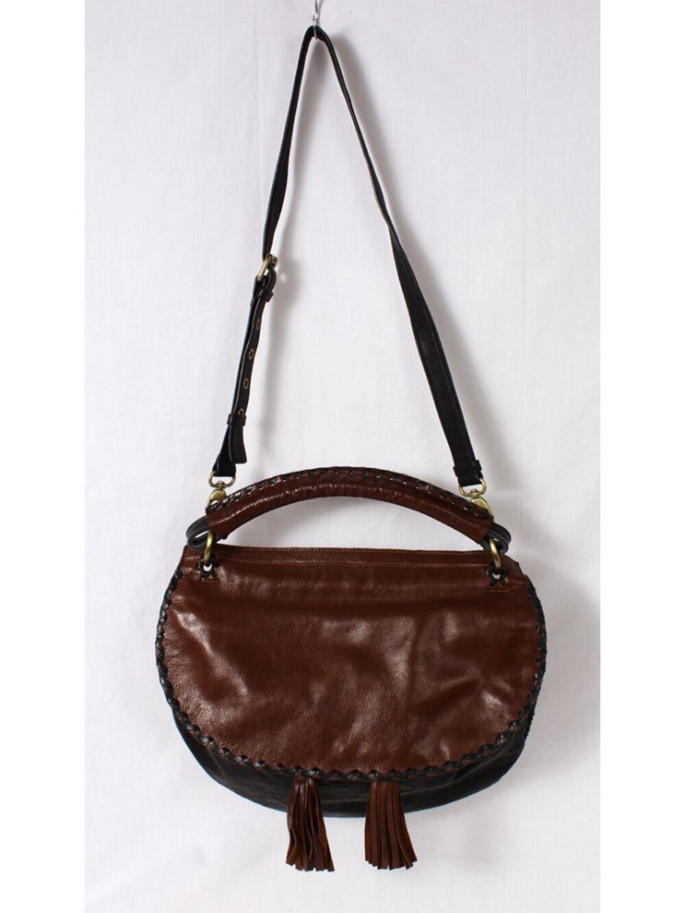 Carla Mancini Black And Brown Leather Shoulder Bag